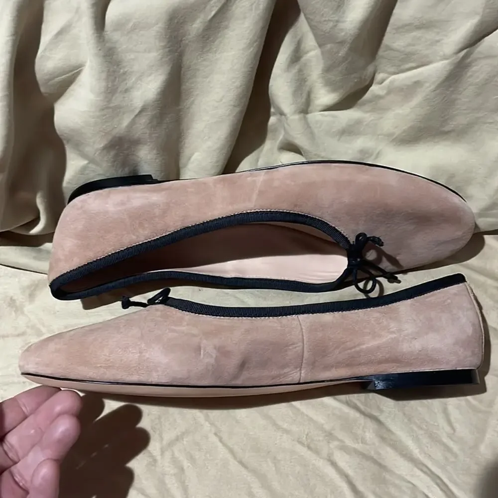 Kate Spade New York Honey Bow Ballerina flats 9.5 light fawn tan back accent nwt